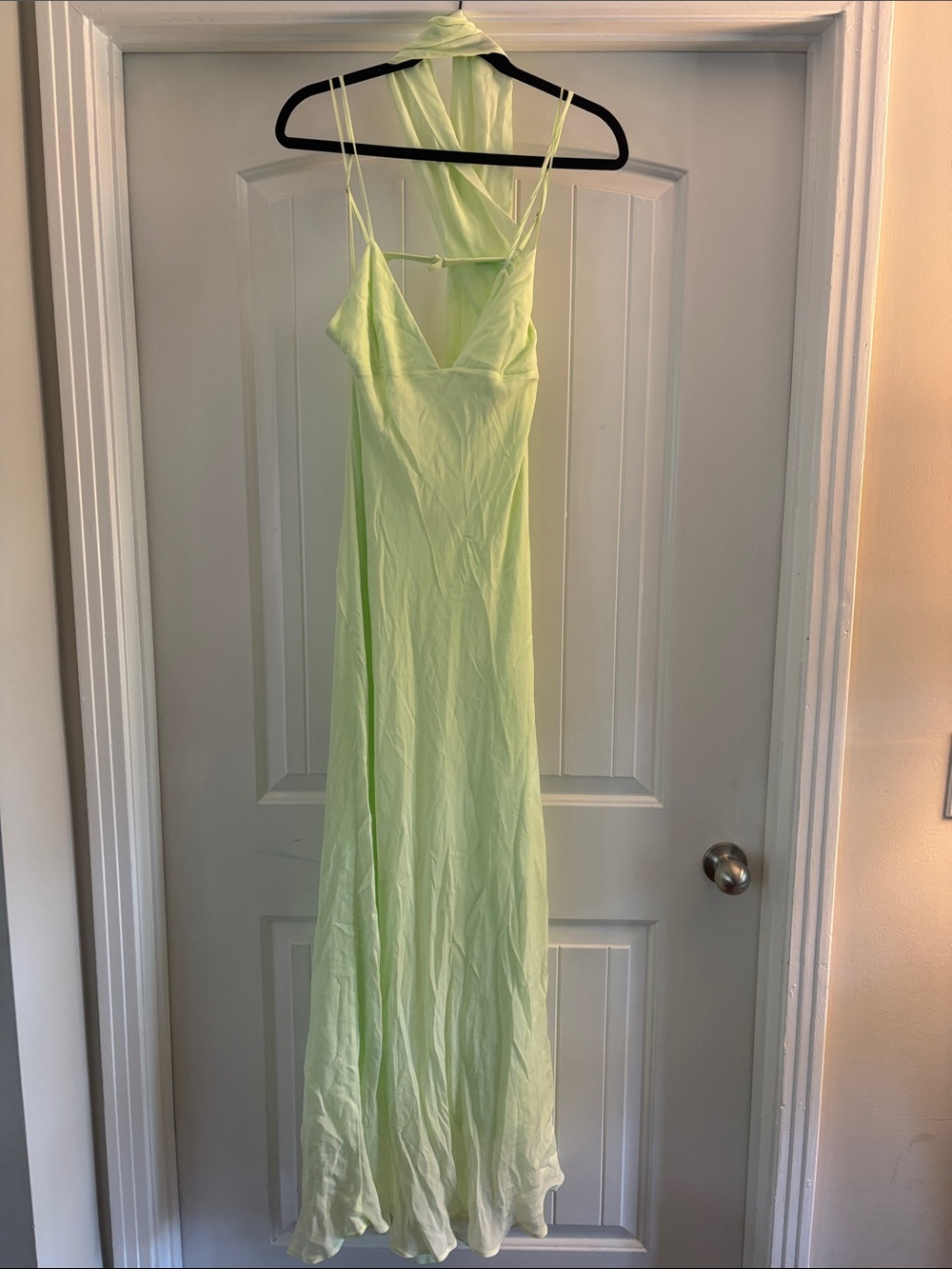 Zara Light Green Halter Maxi Dress